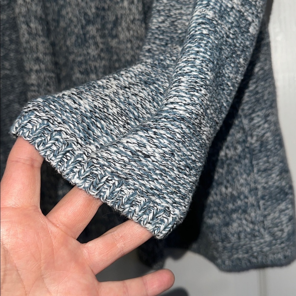 Pure Jill Open-Front Women's Blue Gray White Marled Cardigan Sweater size Large - Picture 3 of 8